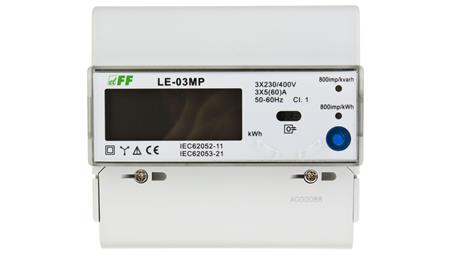 Licznik energii elektrycznej 3-fazowy 60A 230/400V RS-485 MODBUS wyświetlacz LCD LE-03MP-4338