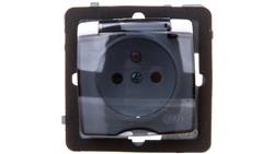 KARO Gniazdo bryzgoszczelne z/u IP44 klapka przezroczysta białe GPH-1SZ/m/00/d-43361