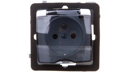 KARO Gniazdo bryzgoszczelne z/u IP44 klapka przezroczysta białe GPH-1SZ/m/00/d-43361