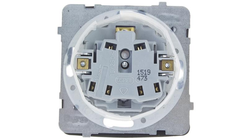 KARO Gniazdo bryzgoszczelne z/u IP44 klapka biała GPH-1SZ/m/00/w-43118