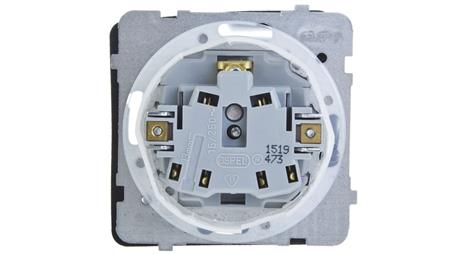 KARO Gniazdo bryzgoszczelne z/u IP44 klapka przezroczysta srebrny perłowy GPH-1SZ/m/43/d-43892