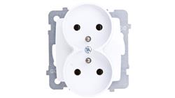 KARO Gniazdo podwójne z/u białe GP-2SRZ/m/00-43160