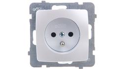 KARO Gniazdo pojedyncze z/u srebrny perłowy GP-1SZ/m/43-43116