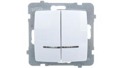 KARO Łącznik świecznikowy z podświetleniem pomarańczowym biały ŁP-2SS/m/00-33266