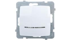 KARO Łącznik pojedynczy z podświetleniem biały ŁP-1SS/m/00-30808