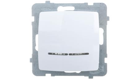 KARO Łącznik pojedynczy z podświetleniem biały ŁP-1SS/m/00-30808