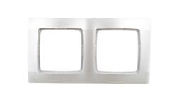 KARO Ramka podwójna srebrny perłowy R-2S/43-36808