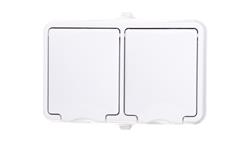 HYDRO Gniazdo hermetyczne podwójne z/u IP44 z klapką białe 120436-40725