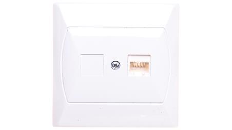 AKCENT Gniazdo komputerowe pojedyncze RJ45 kat.5e FOREX białe GPK-1A/F/00-34215