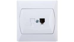 AKCENT Gniazdo telefoniczne pojedyncze RJ11 białe GPT-1A/00-34469