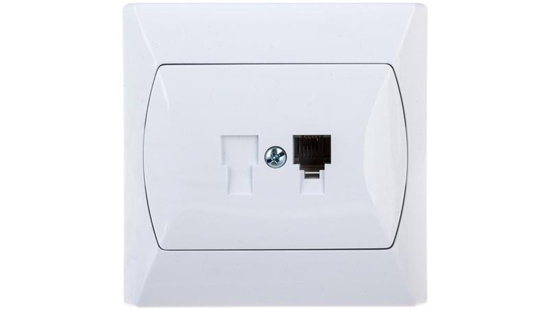 AKCENT Gniazdo telefoniczne pojedyncze RJ11 białe GPT-1A/00-34469