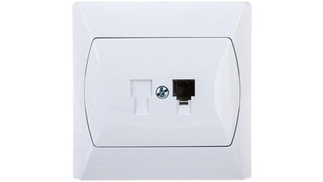 AKCENT Gniazdo telefoniczne pojedyncze RJ11 białe GPT-1A/00-34469