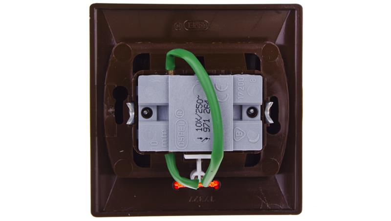 AKCENT Przycisk /dzwonek/ z podświetleniem brązowy ŁP-6AS/24-29429