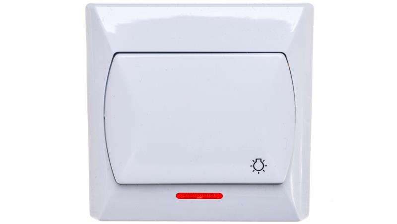 AKCENT Przycisk /światło/ z podświetleniem biały ŁP-5AS/00-27880