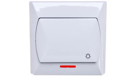 AKCENT Przycisk /światło/ z podświetleniem biały ŁP-5AS/00-27880