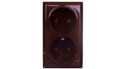 BIS Gniazdo podwójne b/u brązowe GN-2B/24-43282