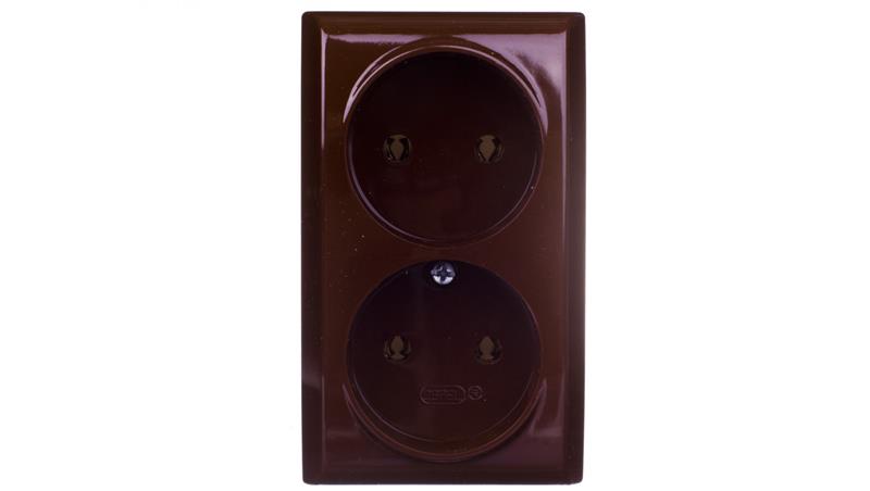 BIS Gniazdo podwójne b/u brązowe GN-2B/24-43282