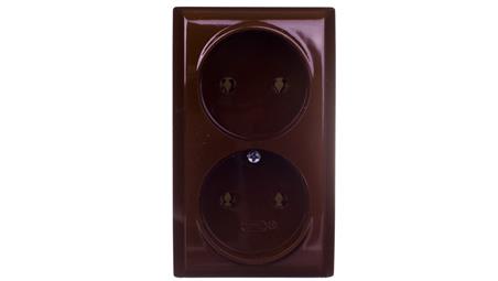 BIS Gniazdo podwójne b/u brązowe GN-2B/24-43282