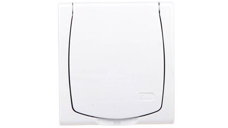 MADERA Gniazdo hermetyczne pojedyncze z/u IP44 z przesłonami klapka biała GNH-1NZP/00/w-40824