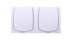 MADERA Gniazdo hermetyczne podwójne z/u IP44 z przesłonami klapka biała GNH-2NZP/00/w-40828