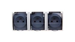 FALA Gniazdo hermetyczne potrójne z/u IP44 klapka przezroczysta białe GNH-3HZ/00/d-40716