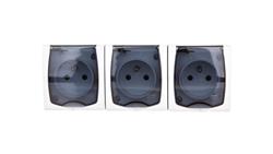 MADERA Gniazdo hermetyczne potrójne z/u IP44 z przesłonami klapka przezroczysta białe GNH-3NZP/00/d-40803