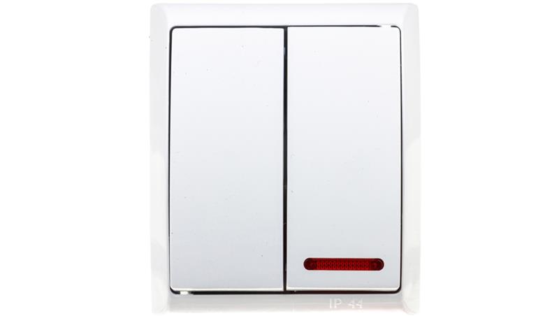 FALA Łącznik hermetyczny świecznikowy IP44 z podświetleniem biały ŁNH-2HS/00-41795