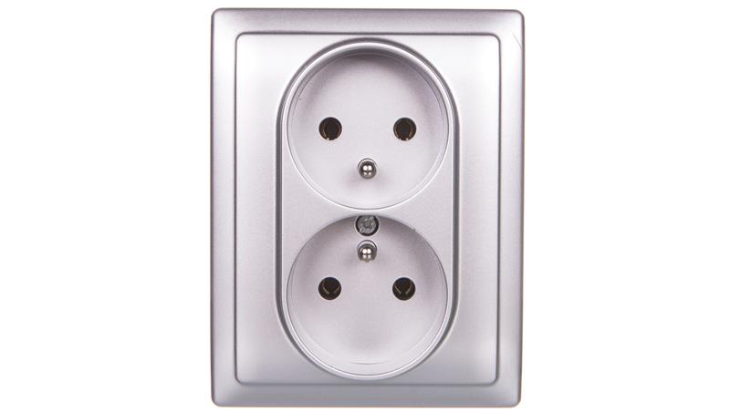 VENA Gniazdo podwójne z/u aluminium 514036-43916