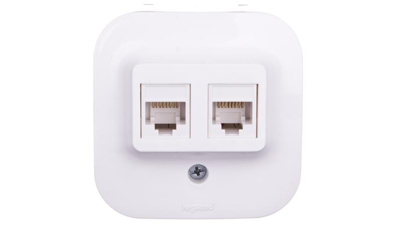 FORIX Gniazdo komputerowe podwójne RJ45 kat.5e UTP białe 782428-33965