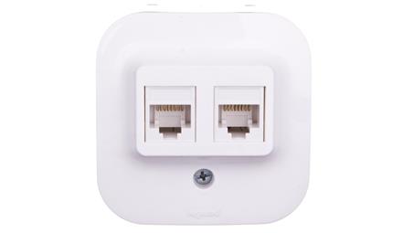 FORIX Gniazdo komputerowe podwójne RJ45 kat.5e UTP białe 782428-33965