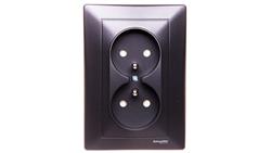 SEDNA Gniazdo podwójne z/u 16A 250V grafitowe SDN2800670-43427