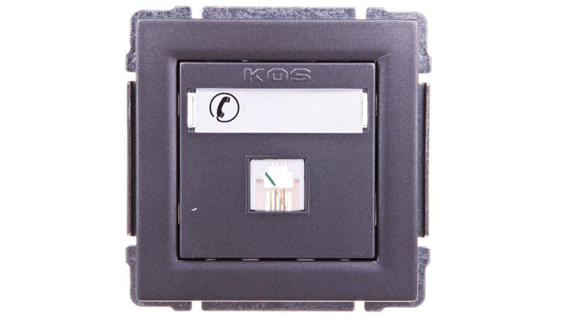 KOS66 Gniazdo telefoniczne pojedyncze RJ11 grafit 666063-34510 KOS66 Gniazdo telefoniczne pojedyncze RJ11 grafit 666063-34510