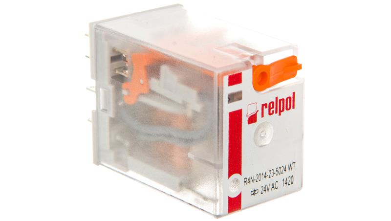 Przekaźnik przemysłowy 4P 6A 24V AC AgNi R4N-2014-23-5024-WT 860621-10610