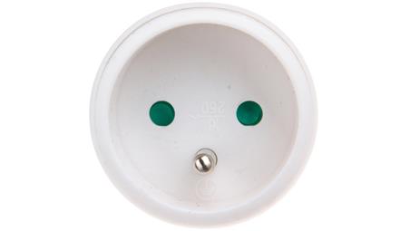 Gniazdo przenośne proste 10/16A 250V 2P+Z z uchwytem białe EM-FBYC-01 P0045-30151