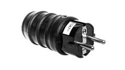 Wtyczka gumowa 10/16A 250V 2P+Z IP44 czarna P0050-28954