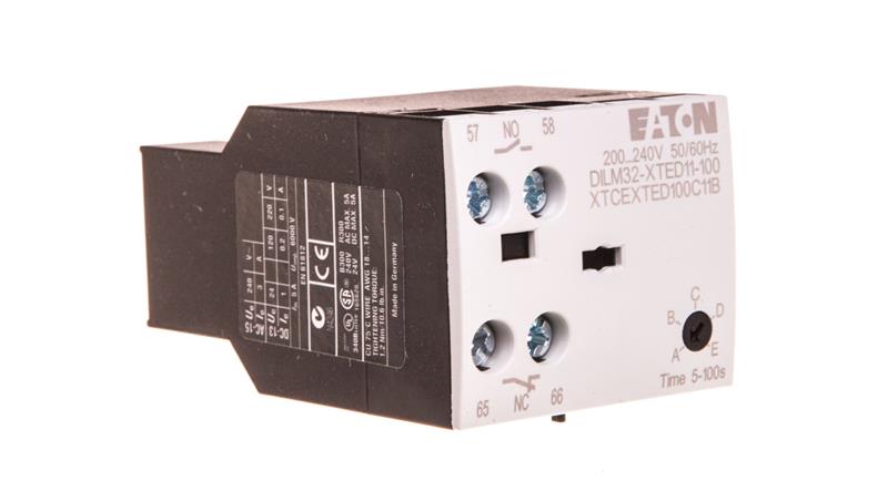 Elektroniczny moduł czasowy opóźnione odpadanie 5-100sek 1Z 1R 230V AC DILM32-XTED11-100(RAC240) 104948-18610 Elektroniczny moduł czasowy opóźnione odpadanie 5-100sek 1Z 1R 230V AC DILM32-XTED11-100(RAC240) 104948-18610