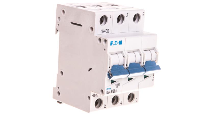 Wyłącznik nadprądowy 3P B 20A 10kA AC PLSM-B20/3-MW 242449-16923 Wyłącznik nadprądowy 3P B 20A 10kA AC PLSM-B20/3-MW 242449-16923