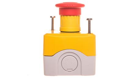 Kaseta z przyciskiem bezpieczeństwa przez obrót 1R żółta IP65 XALK178-19287