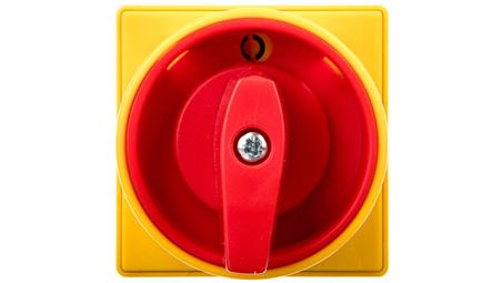 Łącznik krzywkowy 0-1 3P 16A do wbudowania z pokrętłem żółto/czerwonym blokowany kłódką GX1610U25-22417