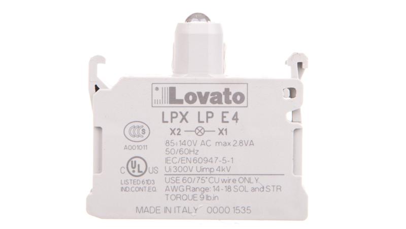 Oprawka z LED czerwona 85-140V AC LPXLPE4-21388