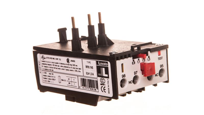 Przekaźnik termiczny do styczników 11BG06..., BG09..., BG12..., zakres nastaw: 0,9-1,5A 11RF91V5-15882
