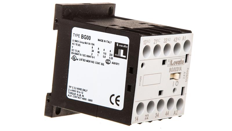 Stycznik pomocniczy 10A AC1, zestyki 3Z 1R, cewka 24VAC 50/60Hz 11BG0031A024-14241 Stycznik pomocniczy 10A AC1, zestyki 3Z 1R, cewka 24VAC 50/60Hz 11BG0031A024-14241