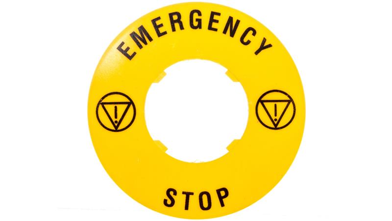 Szyld opisowy fi 60mm EMERGENCY/STOP LPXAU115-21917