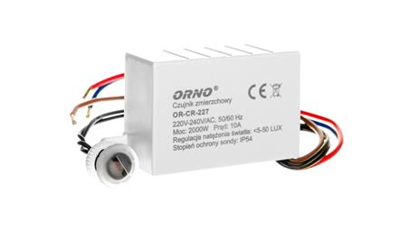 Wyłącznik zmierzchowy z czujnikiem 10A 230V 5-50lx OR-CR-227-25913