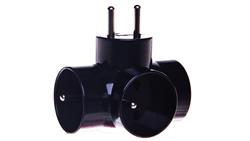 Rozgałęźnik wtyczkowy 3-gniazda z/u czarny E2010 P0030-29313