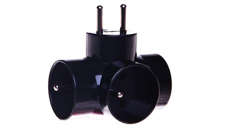 Rozgałęźnik wtyczkowy 3-gniazda z/u czarny E2010 P0030-29313