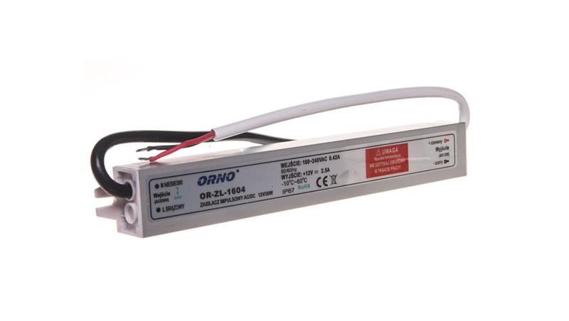Zasilacz do oświetlenia LED 170-265V AC/12V DC 30W IP67 OR-ZL-1604-50562