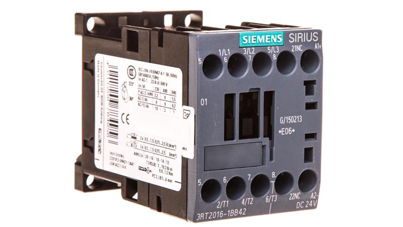Stycznik mocy 9A 3P 24V DC 0Z 1R S00 3RT2016-1BB42-12865