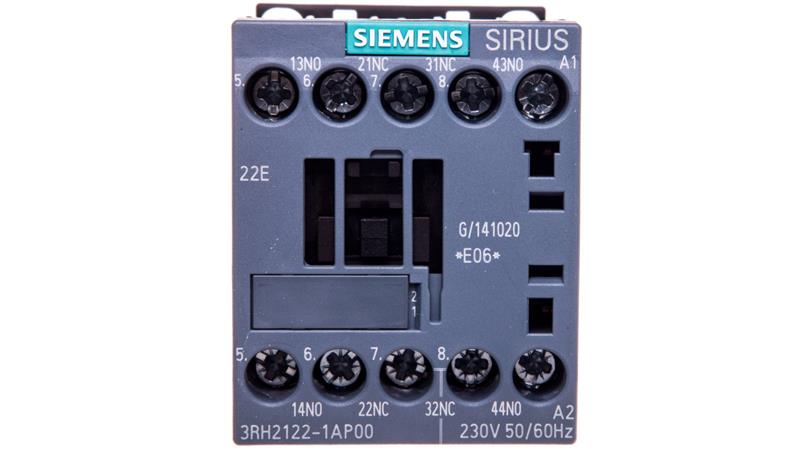 Stycznik pomocniczy 2Z 2R cewka 230V AC 50-60Hz S00 przyłącze śrubowe SIRIUS 3RH2122-1AP00-14139 Stycznik pomocniczy 2Z 2R cewka 230V AC 50-60Hz S00 przyłącze śrubowe SIRIUS 3RH2122-1AP00-14139