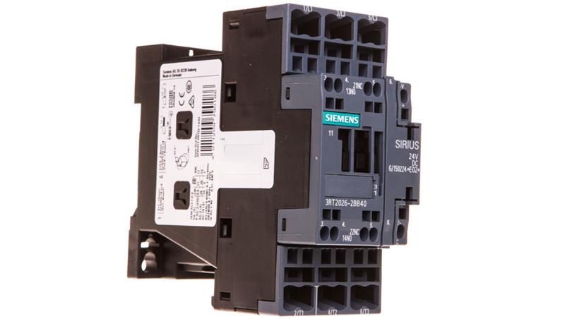 Stycznik mocy 25A 3P 24V DC 1Z 1R S0 3RT2026-2BB40-12877